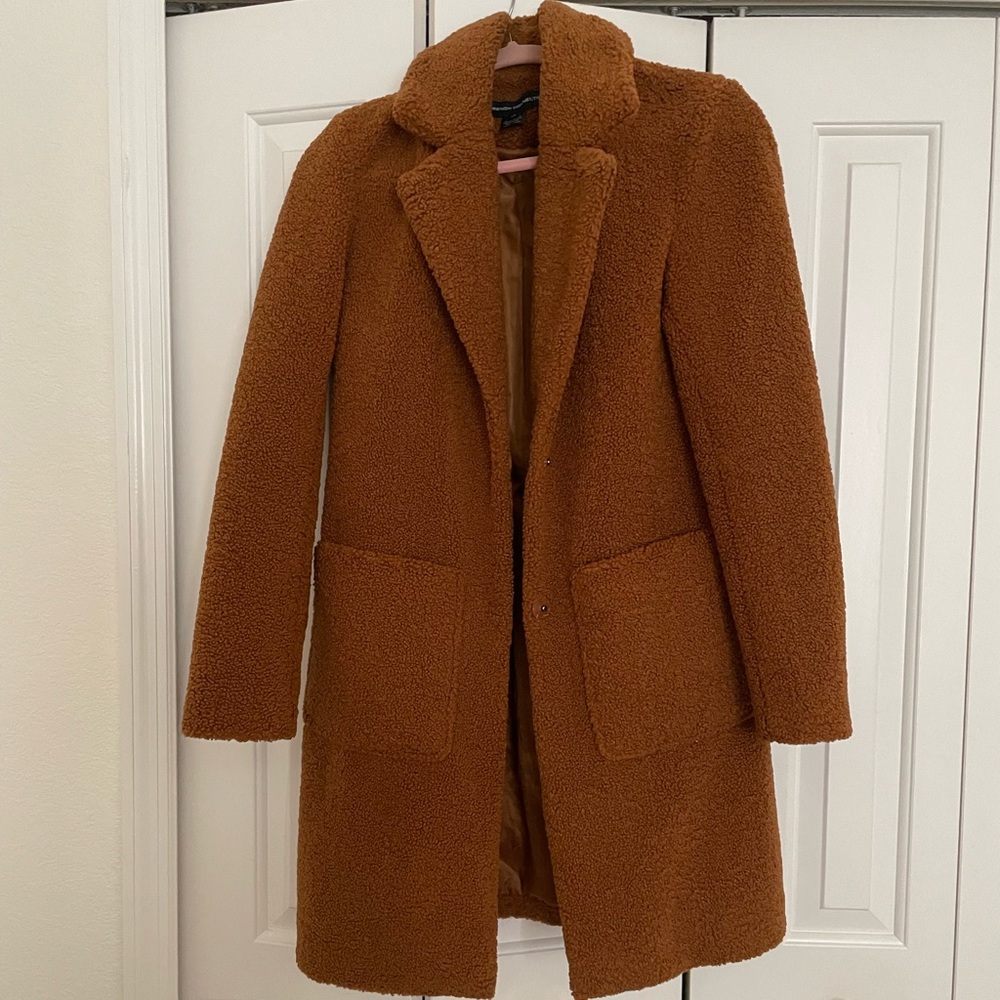 French Connection Tan Walker Teddy Coat. XS